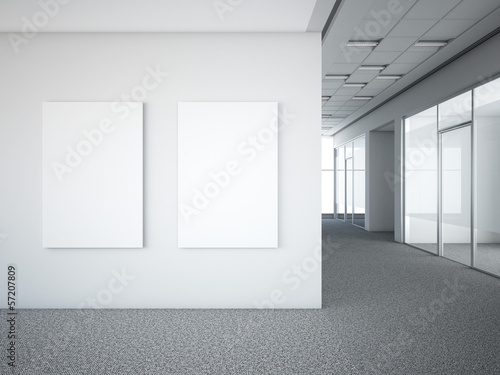 office interior with two white frames