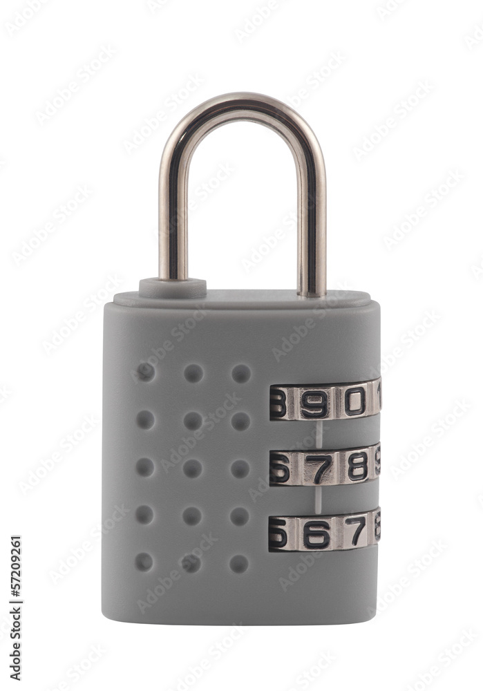 Combination padlock with clipping path
