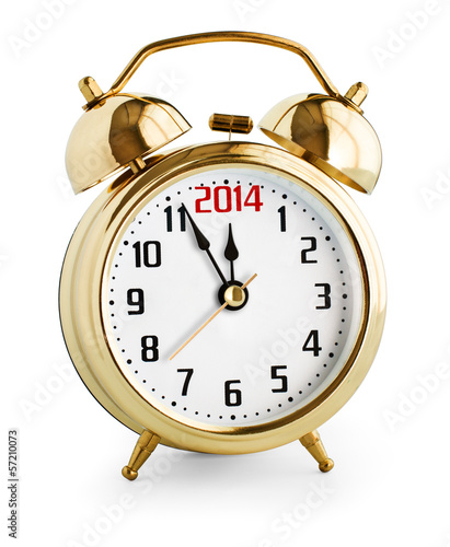 Alarm clock showing 2014 new year