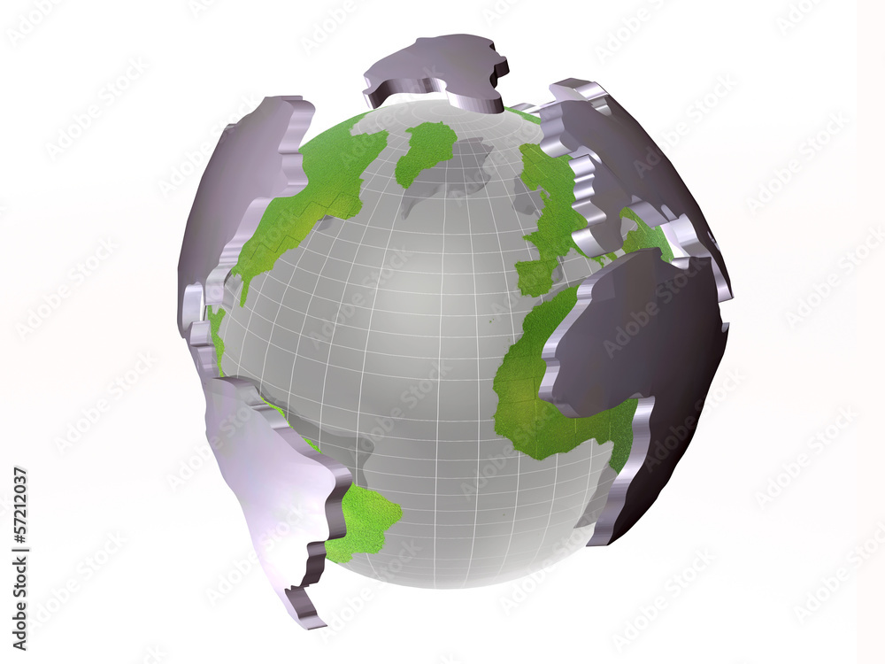Fototapeta premium Globe on white