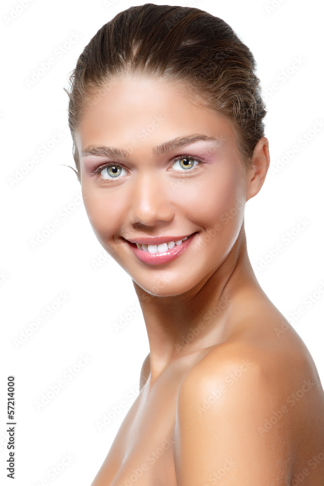 young fresh beautiful woman, beauty female portrait over white young fresh beautiful woman, beauty female portrait over white