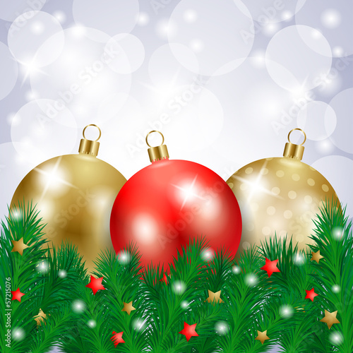 Christmas background with baubles