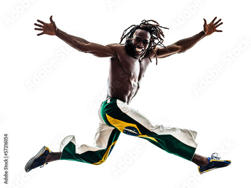 brazilian black man running jumping