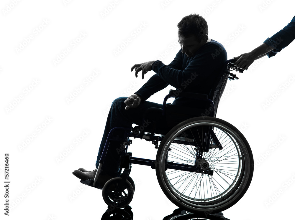 handicapped disabled man in wheelchair silhouette handicapped disabled man in wheelchair silhouette