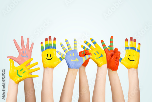 painted children's hands