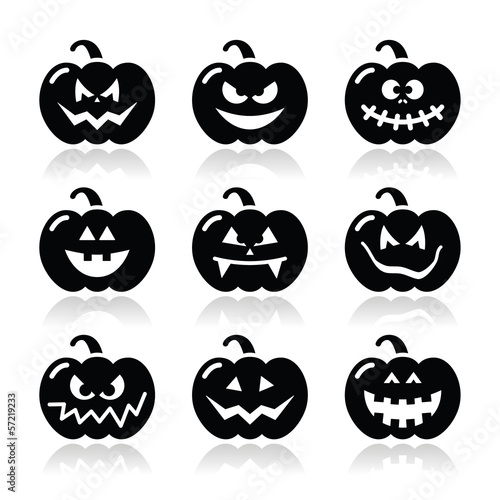 Halloween pumkin vector icons set