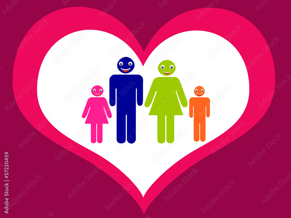Happy family, vector illustration Happy family, vector illustration
