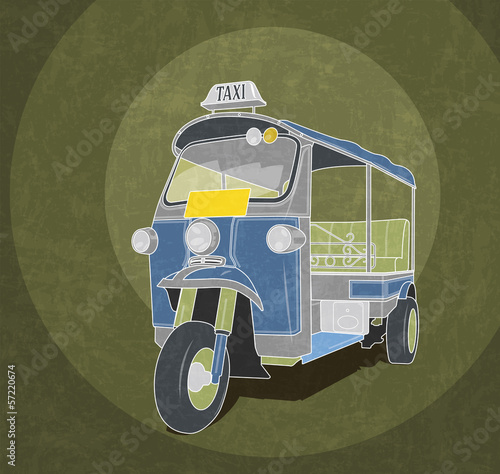 Tuk-tuk retro illustration