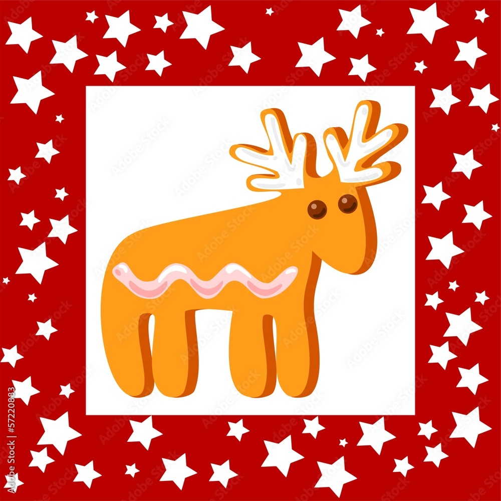 Naklejka premium Xmas cookie rentier