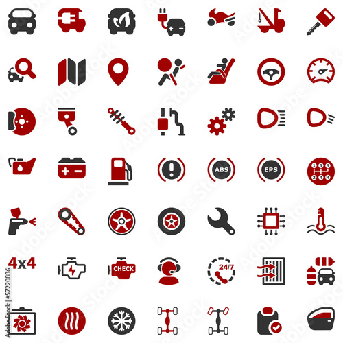 iconset automobile red & black