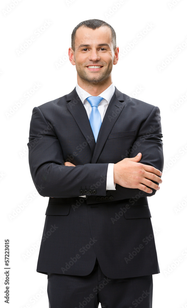 Half-length portrait of business man with hands crossed Half-length portrait of business man with hands crossed