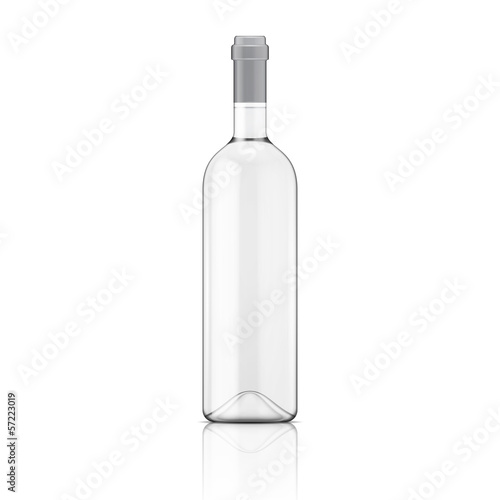 Transparent wine bottle. photo