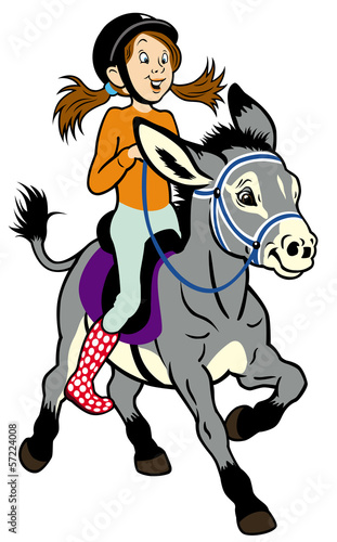 cartoon girl with donkey