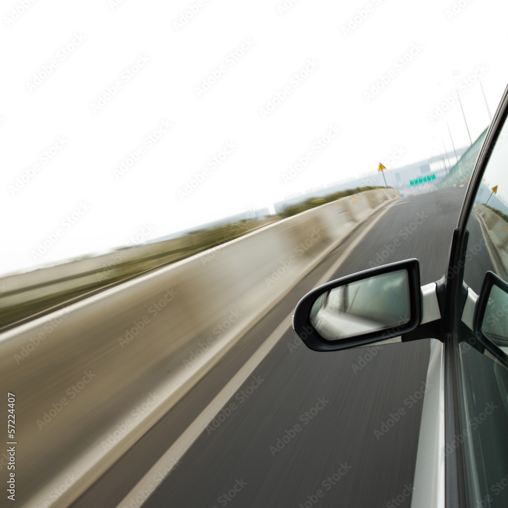 Fototapeta premium Car driving fast