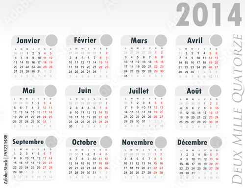 Calendrier 2014 : Gris