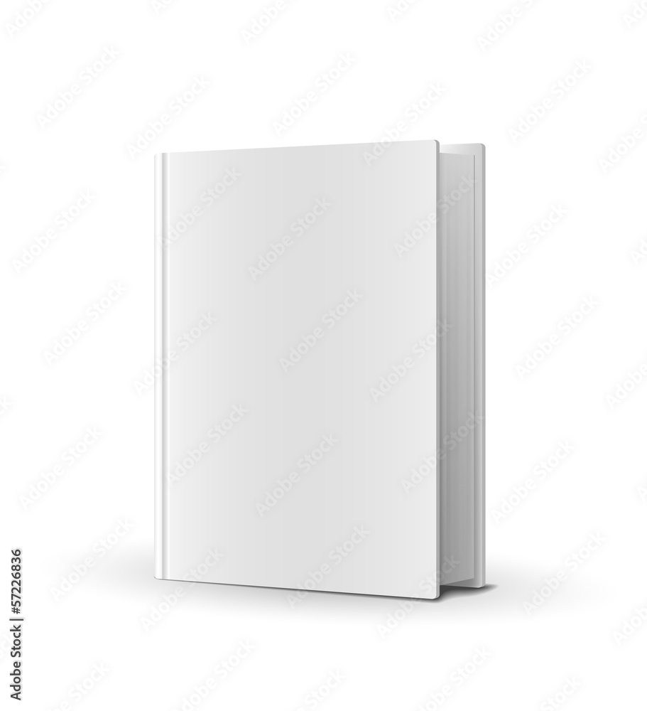 Blank book cover over white Blank book cover over white