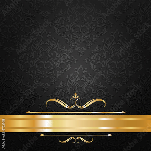 black and gold label background vector