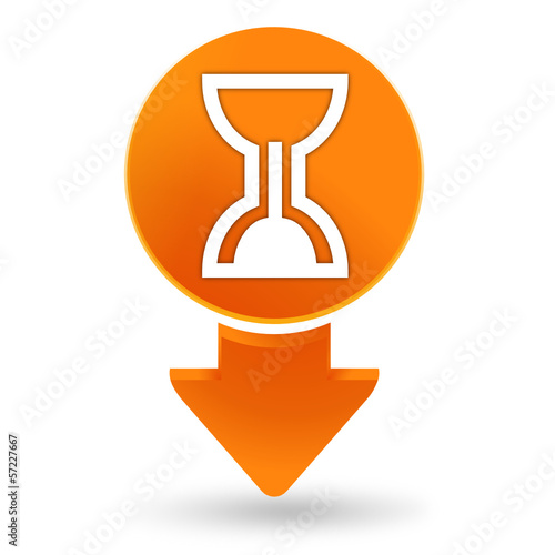 sablier sur signet orange