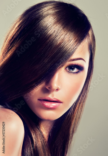 Brunette girl with long hair