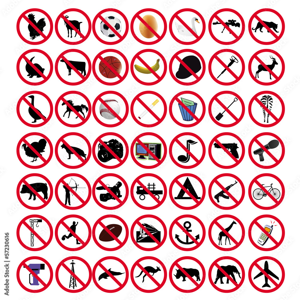 prohibited signs prohibited signs