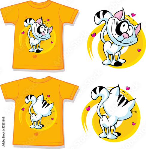 kid shirt with cute cat printed