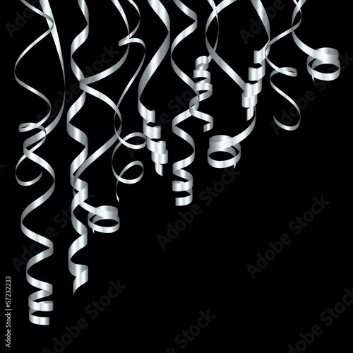 Streamers Silver Party Background