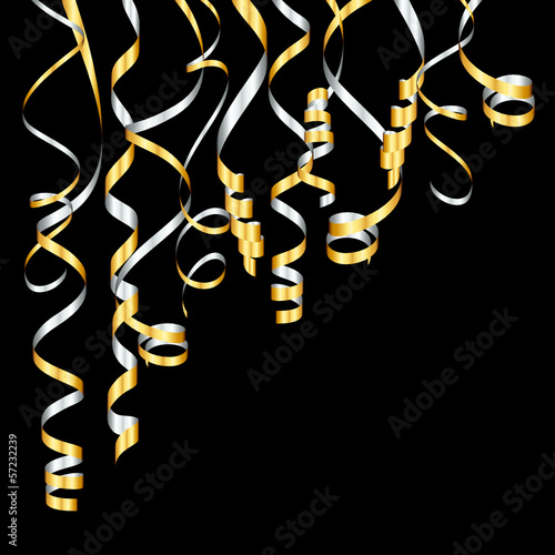 Streamers Gold/Silver Party Background