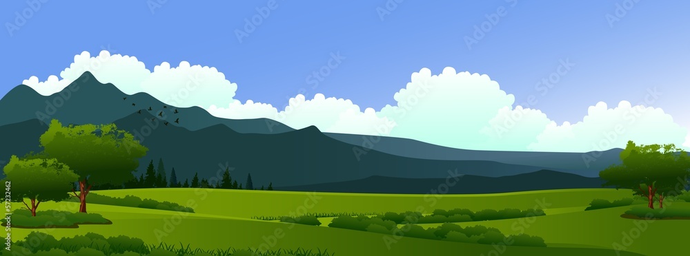 Beauty Green landscape with mountains Beauty Green landscape with mountains