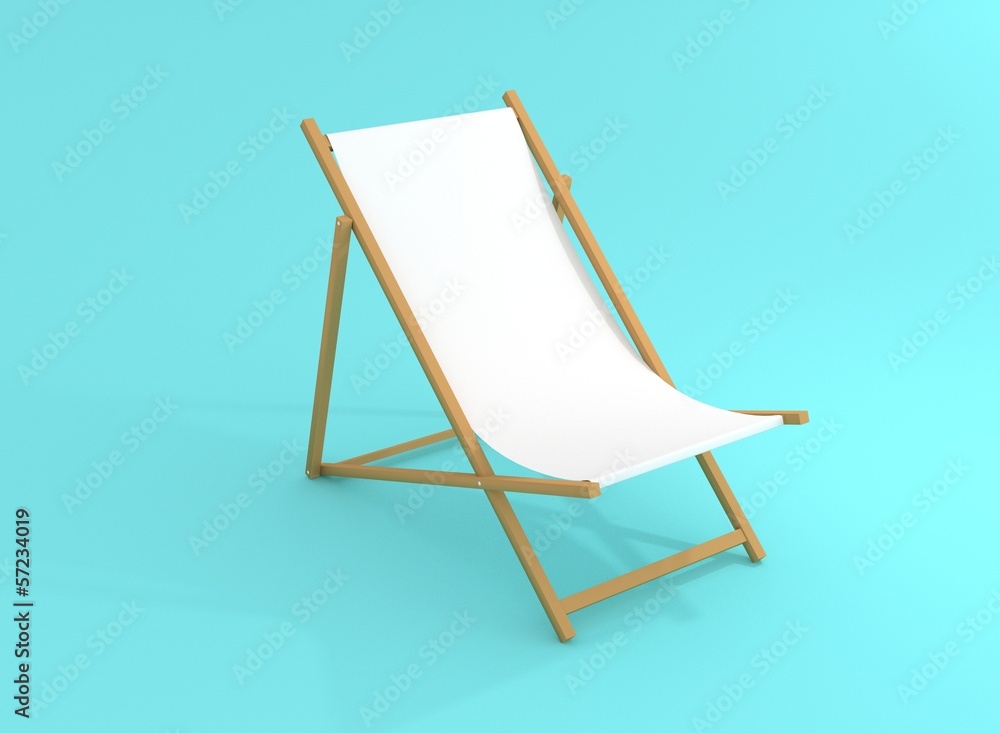 Liegestuhl weiss Hintergrund blau Liegestuhl weiss Hintergrund blau