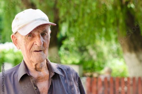 Serious expression 90 year old elder senior man
