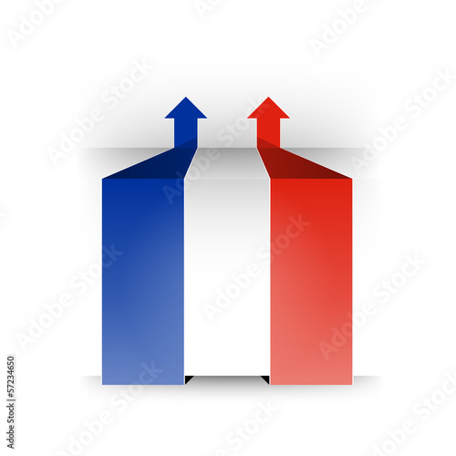The blue and red up arrows