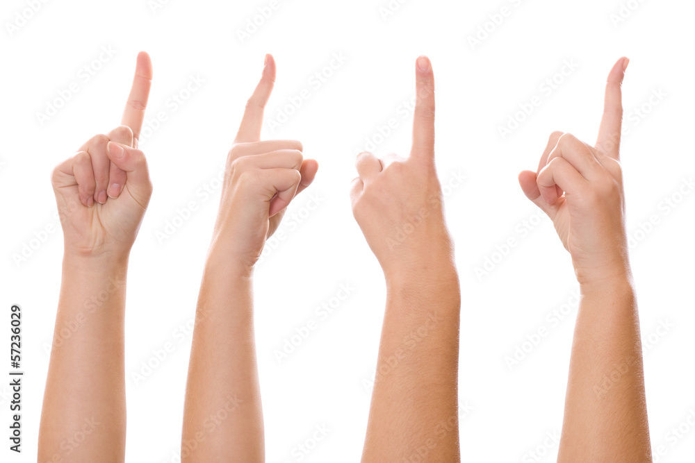 Woman finger pointing Woman finger pointing