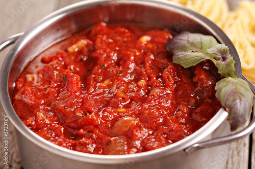 Tomato pasta sauce close up