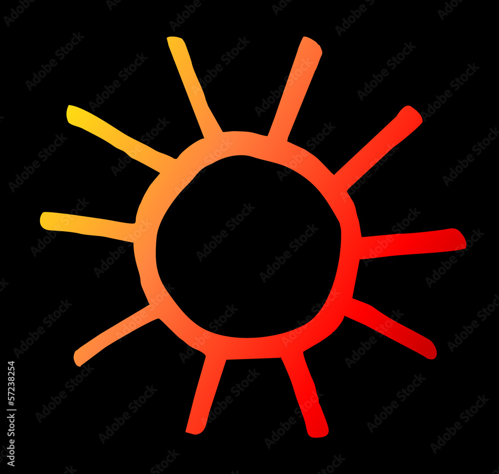 Obraz premium orange, gelbe Sonne auf schwarzem Hintergrund