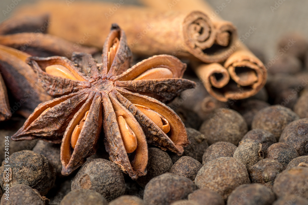 Cinnamon sticks and anise stars 