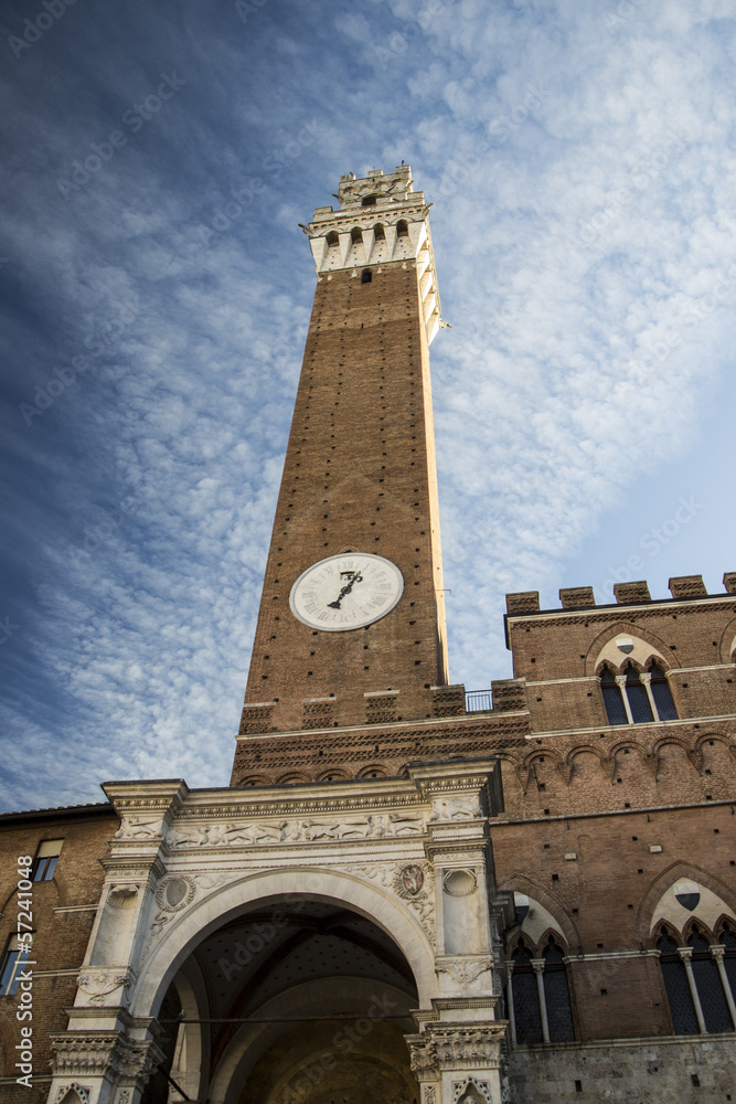 Obraz premium Torre del Mangia di Siena, Palazzo pubblico