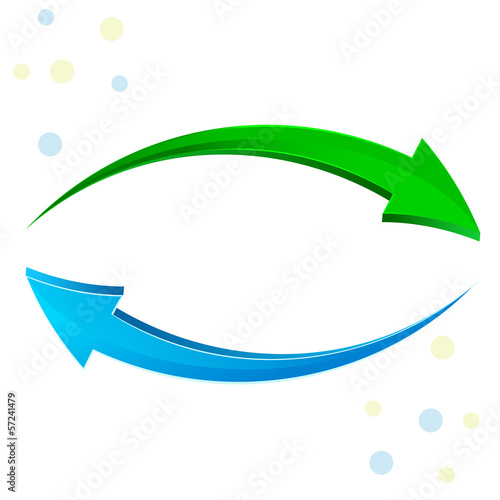 Green, blue arrow 3D.