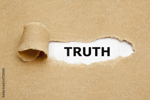 Canvas Print Word Truth Torn Paper Concept