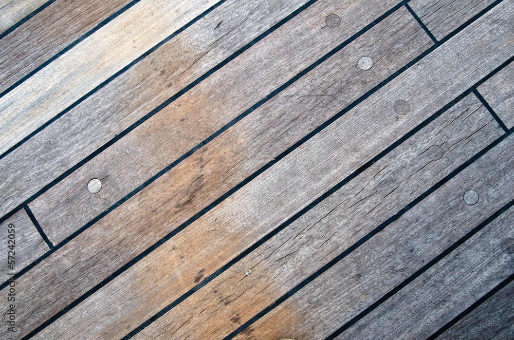 Deck of an ancient sailing vessel, close up Deck of an ancient sailing vessel, close up