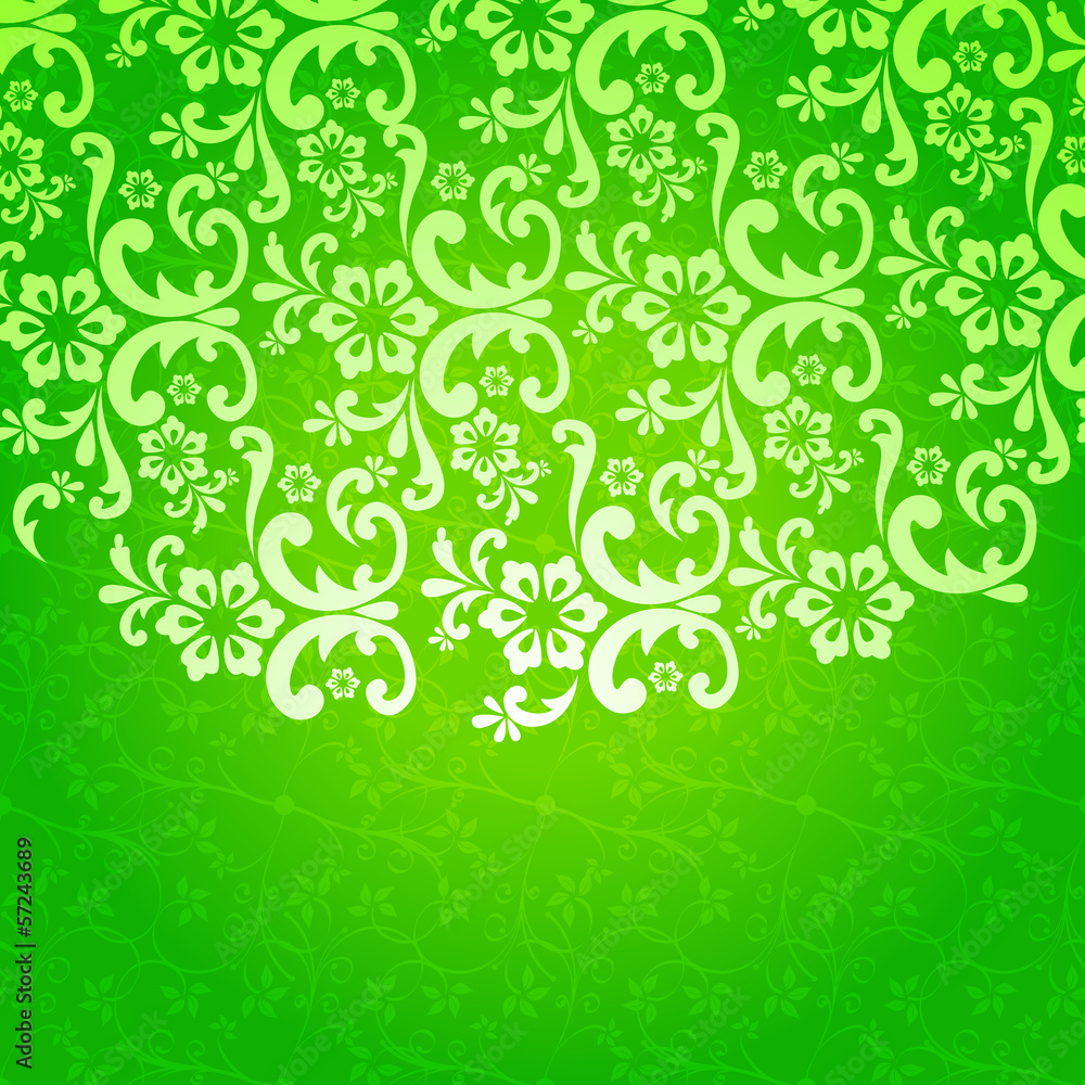 Beautiful green floral background Beautiful green floral background