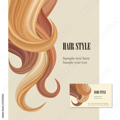 Hair style background. Hair salon design visit card and poster.