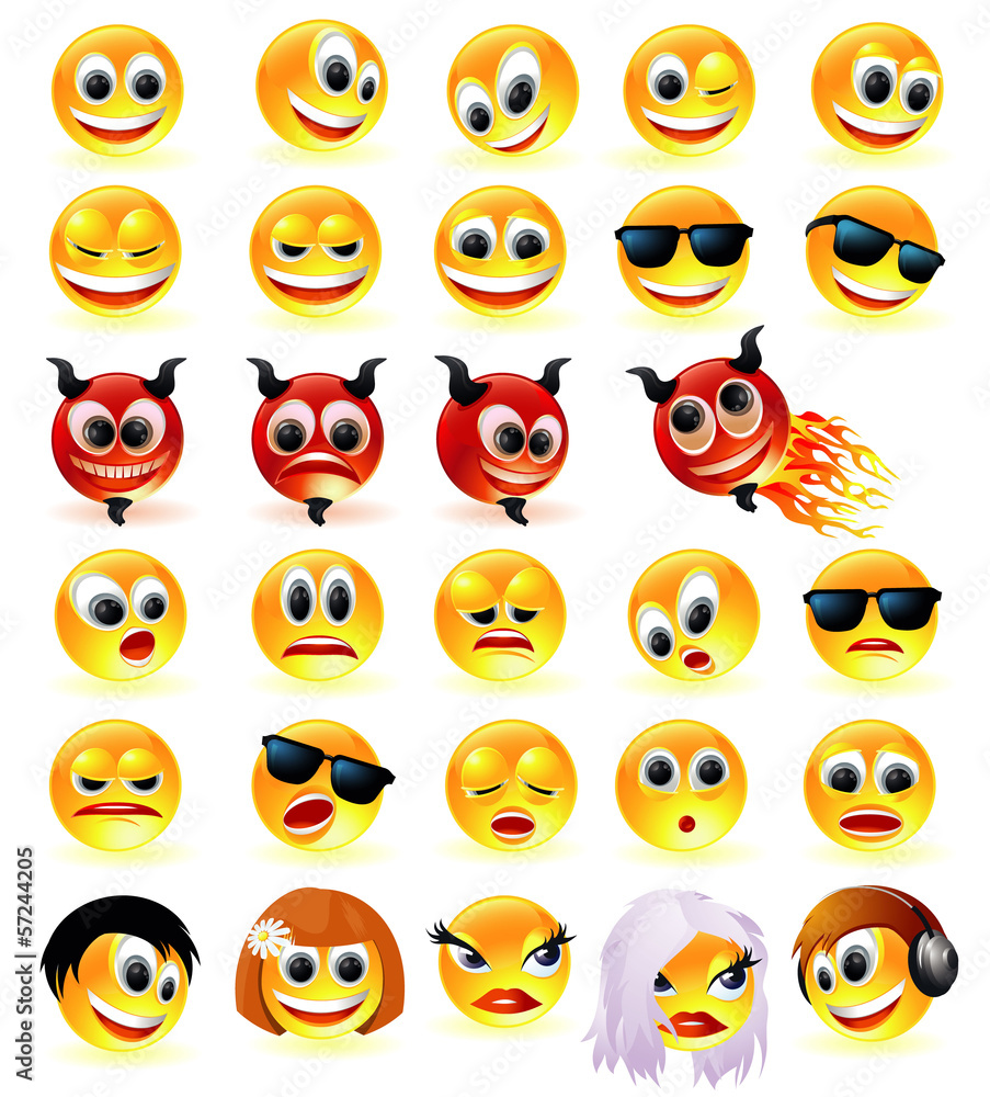 Smiles vector set. Smiles vector set.