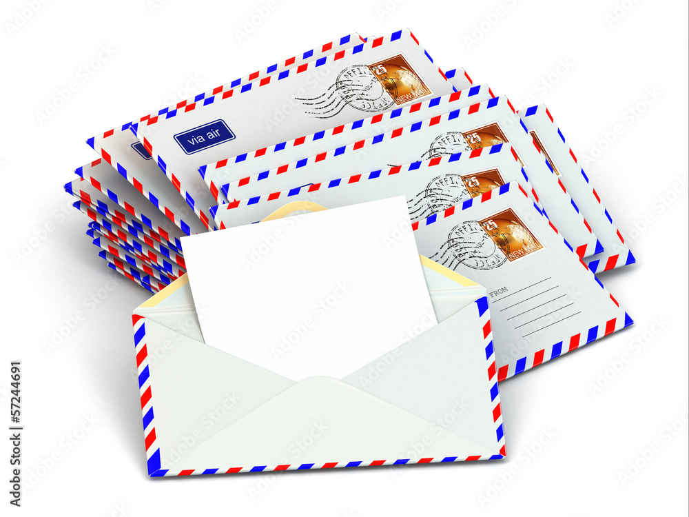 Obraz premium Mail. Stack of envelopes and empty letters.