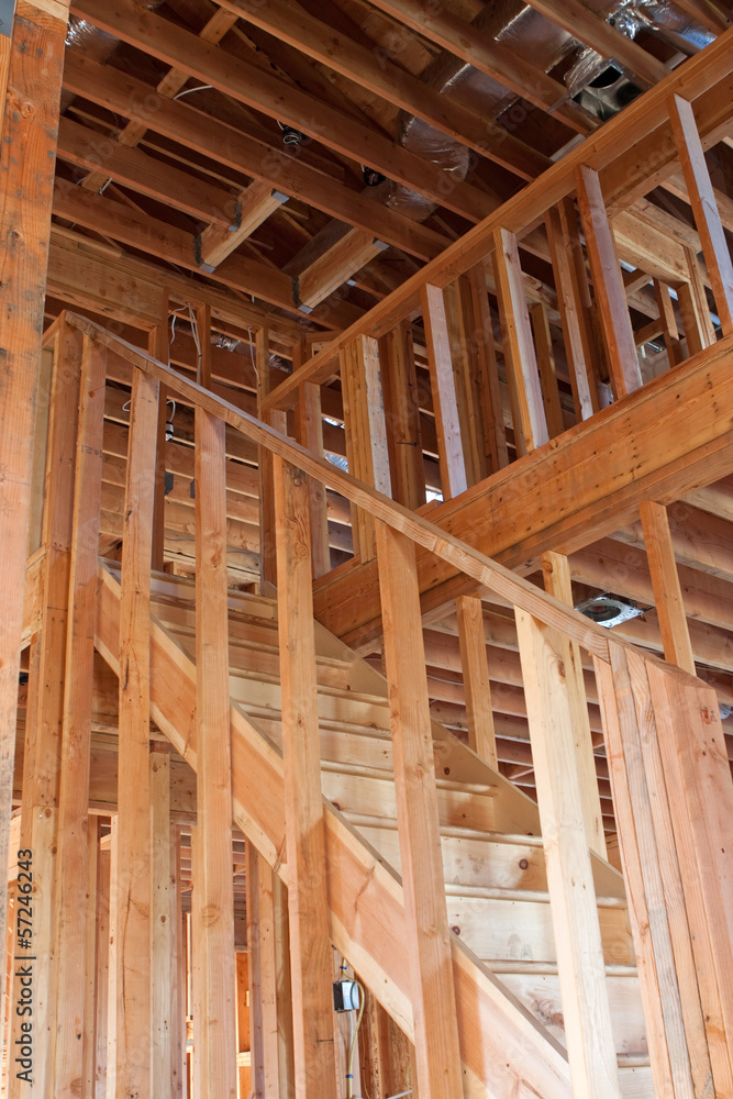 Fototapeta premium Unfinished Home Frame Interior