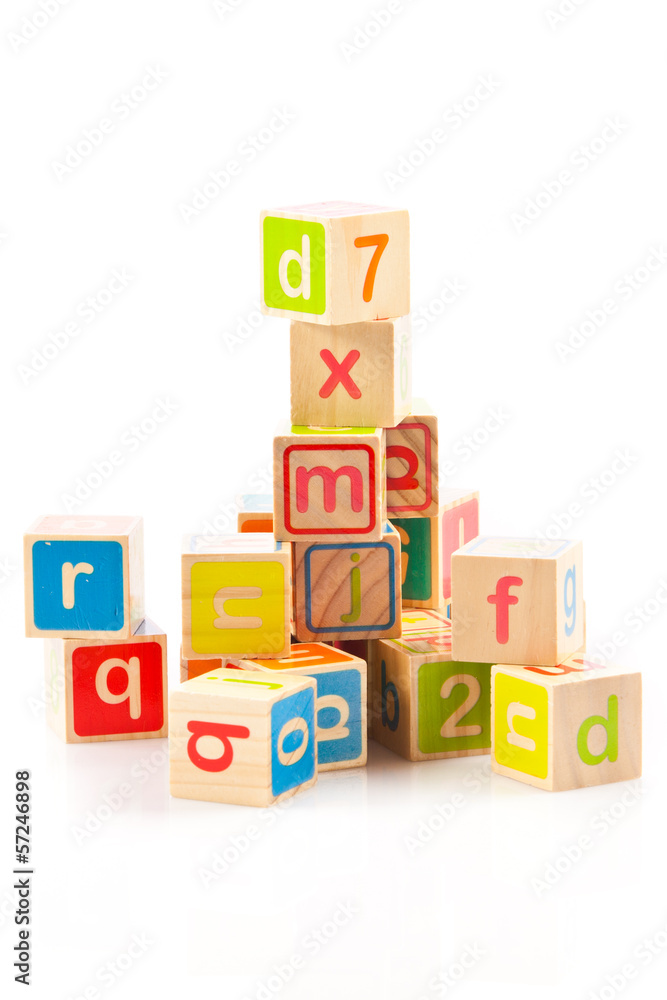 wooden toy cubes with letters. Wooden alphabet blocks. wooden toy cubes with letters. Wooden alphabet blocks.