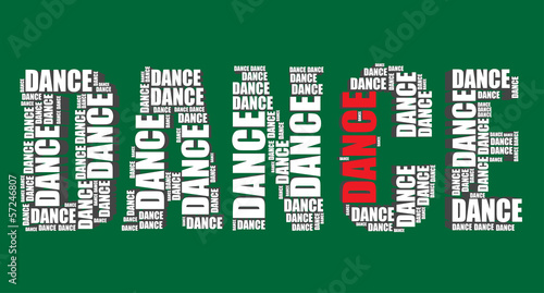 dance typography 3d text word dance art vector illustration word