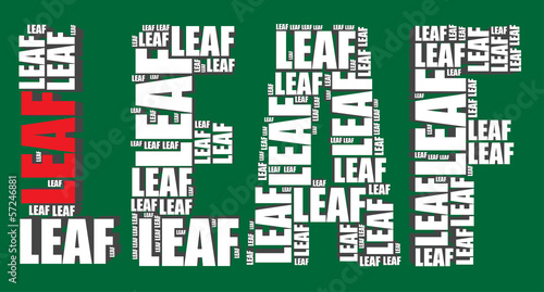 leaf typography 3d text word leaf art vector illustration word c