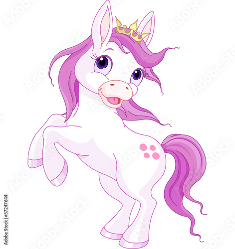 Cute horse princess rearing up