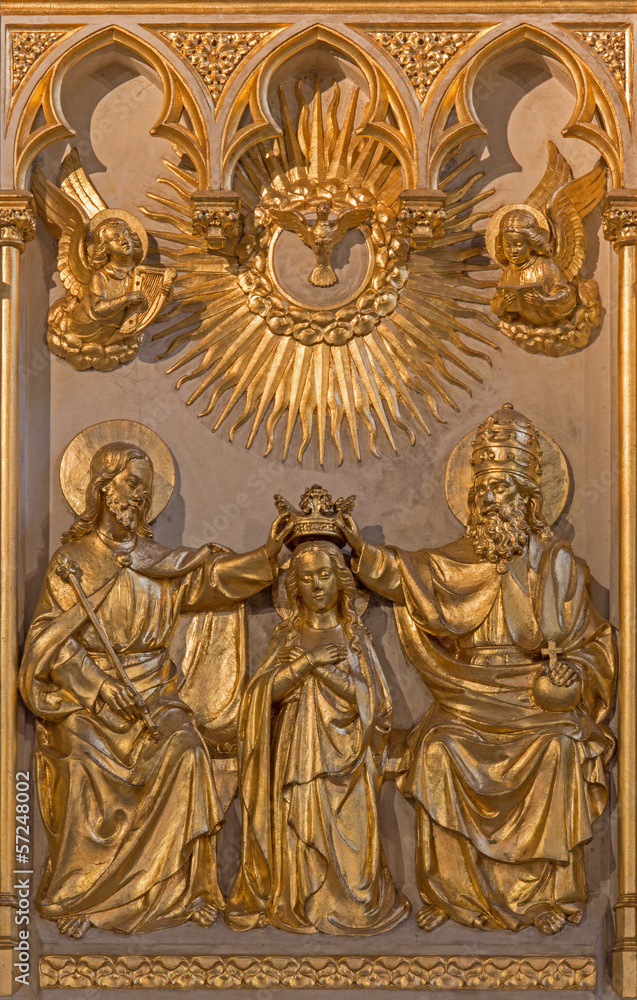 Antwerp - Coronation of Virgin Mary relief  in Jorisker