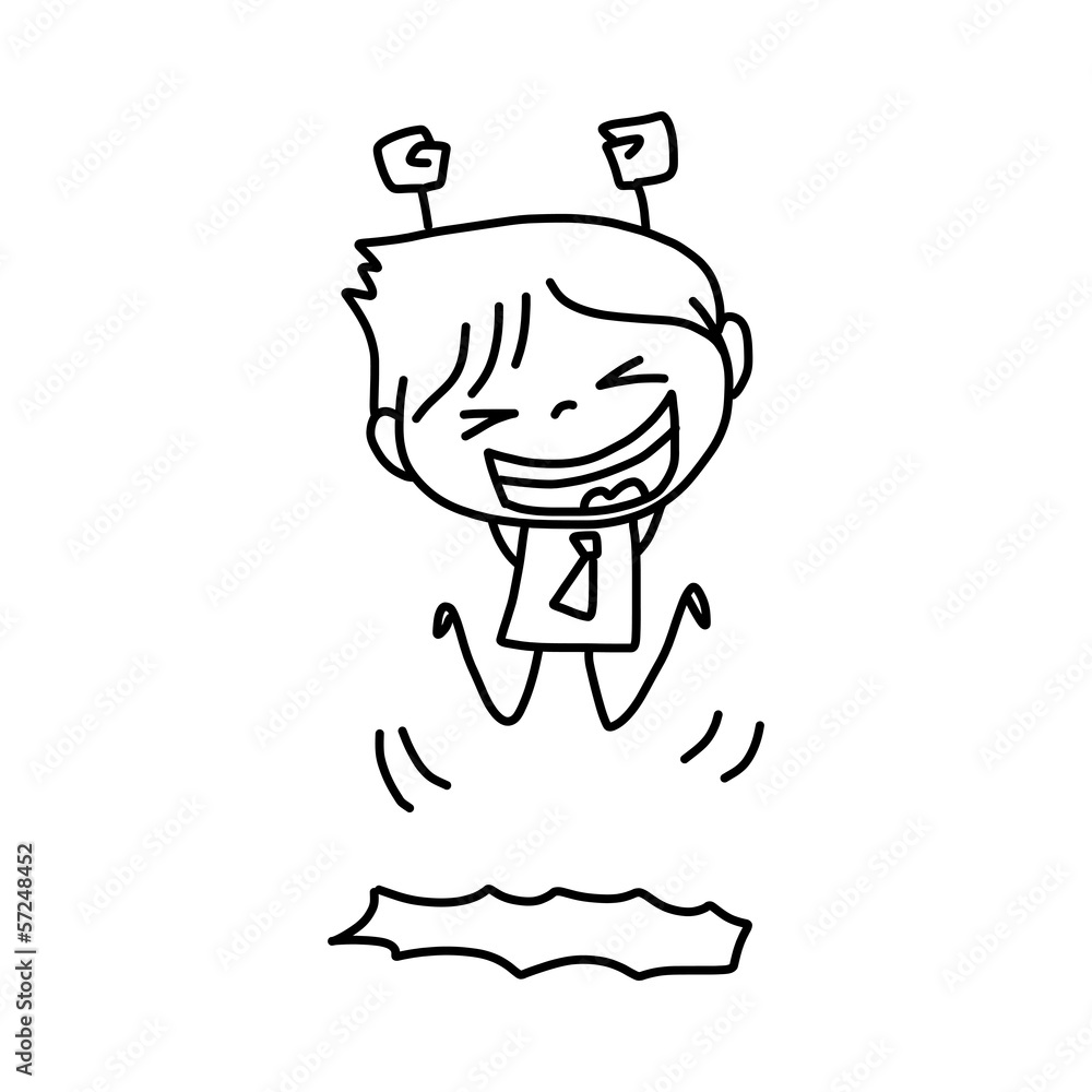 hand drawing cartoon character business person hand drawing cartoon character business person